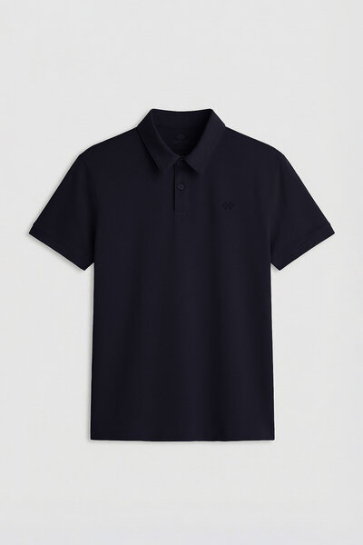 TOMMY LIFE Tricou pentru bărbați cu guler polo de bază, albastru bleumarin - ...