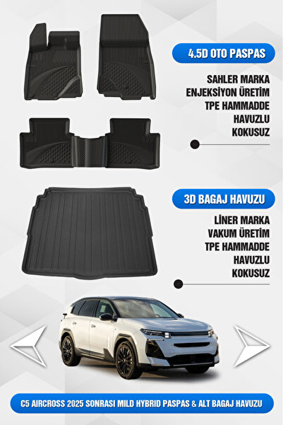 Sahler Citroen C5 Aircross Mild Hybrid 2025+ Uyumlu 4.5D Premium Havuzlu Pasp...