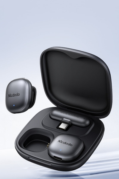 Mcdodo MP-5451 2.4GHz Type-C Alıcılı Kablosuz Yaka Mikrofonu Siyah