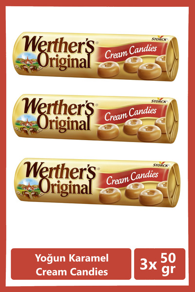 Werther's Original Cream Candies Classic Butter Caramel Candy 50 Gr X 3 Pieces