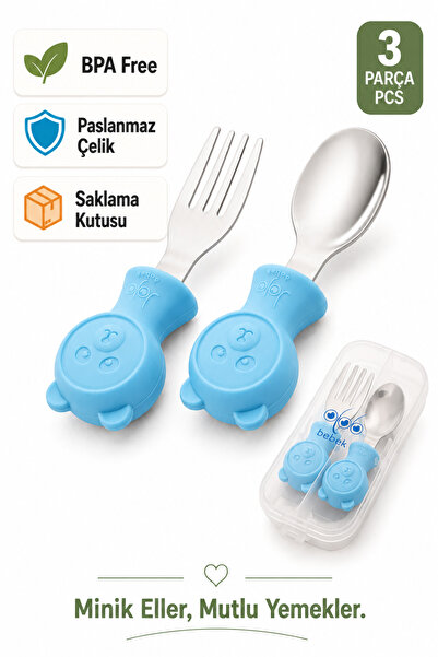 jojobebek Premium Children's Bpa Free Quality Silicone Handle Stainless Steel...