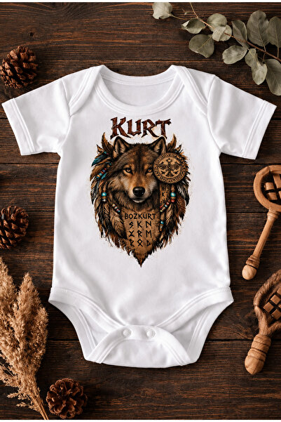 EYDUBABY Wolf Visual Design Baby Bodysuit 100% Cotton Bodysuit