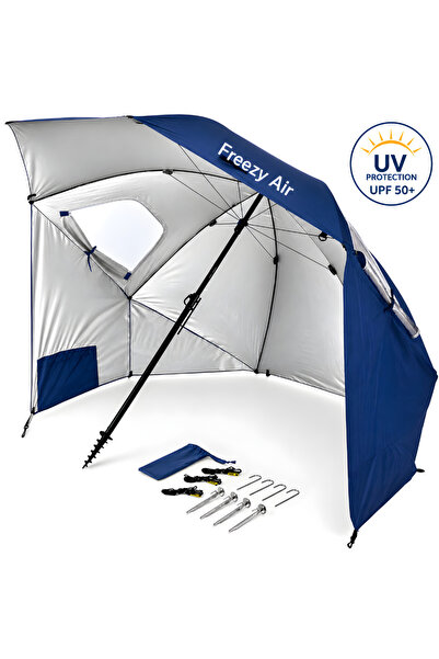Freezy Air Umbrela Plaja SunShield Protectie UV UPF 50+ Diametru 2.4m Insurub...