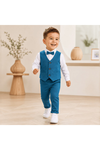 Kidohug Costum elegant baieti, Kidohug, 4 piese: Camasa alba, Pantaloni lungi...