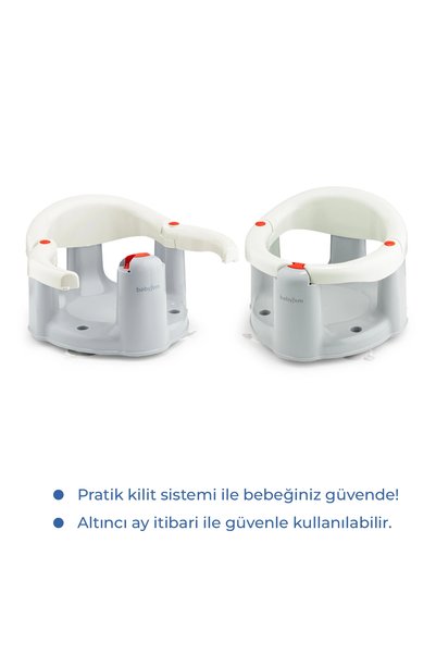Babyjem Önden Açılır Banyo ve Mama Oturağı ve Hediye Minderli - 2'Li Set Kum Beji