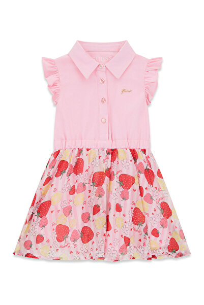 Guess MIXED FABRIC SS DRESS