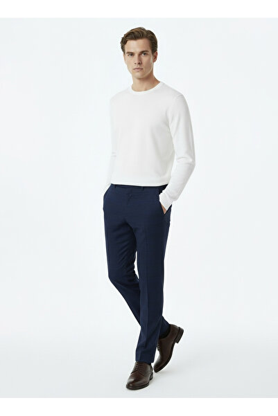 Calvin Klein Lacivert Erkek Standart Fit Pantolon LV04LD471GCEF_SLIM VISCOSE ...