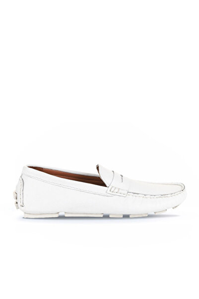 Bueno Shoes حذاء كاجوال رجالي من الجلد الأبيض فلوتر 21ma02