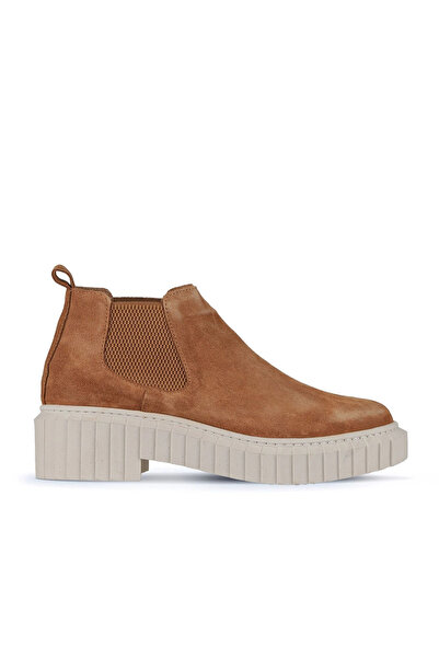Bueno Shoes Cizme cu toc pentru femei din piele intoarsa deschisa maro 01wz6311