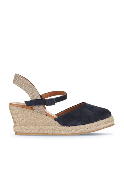 Bueno Shoes Sandale cu toc pentru femei din piele intoarsa albastru marin 14w...