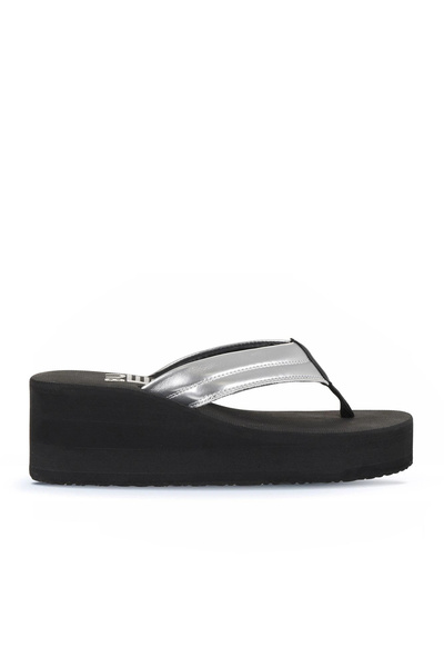 Bueno Shoes Ayna ženske srebrne papuče na tankom potplatu 26wt190664 - mekani...