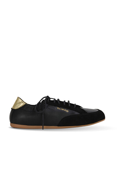 Bueno Shoes Pantofi plati de dama din piele intoarsa neagra 01we6701