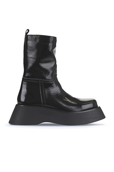 Bueno Shoes Cizme de damă din piele lacuită neagră, cu toc înalt 01wv5101