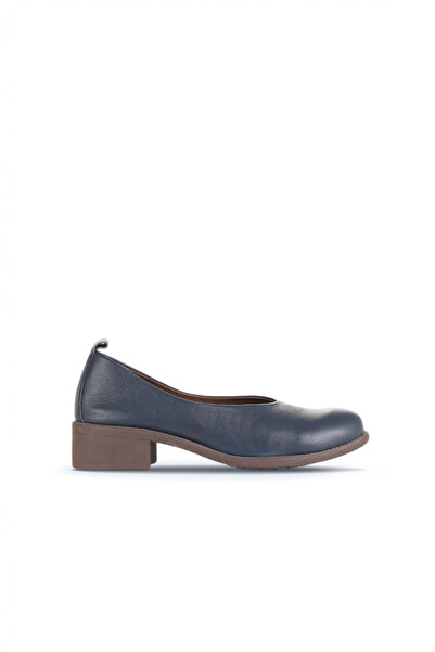 Bueno Shoes Pantofi de damă din piele albastru cu toc mic 01wd1802