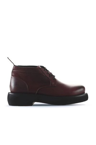 Bueno Shoes Cizme plate de damă din piele roșie Claret 01wt0503