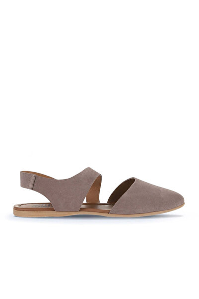 Bueno Shoes Sandale plate pentru femei din piele intoarsa gri inchisa Alf 01w...