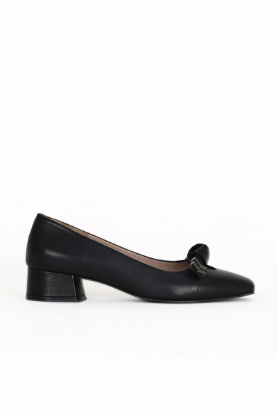 Bueno Shoes حذاء نسائي من الجلد الأسود بكعب منخفض 33wa0802