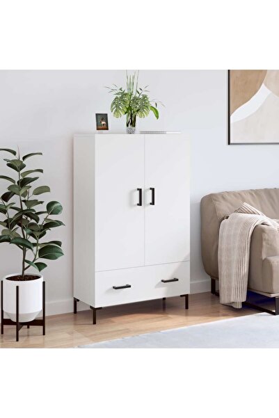 Concept Dulap înalt, alb, 69,5x31x115 cm, lemn prelucrat