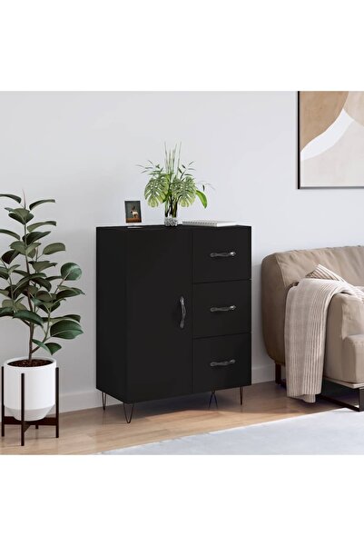 Concept Servantă, negru, 69,5x34x90 cm, lemn compozit