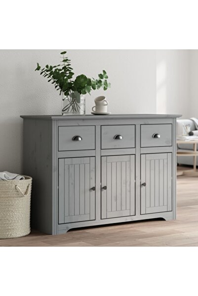 Concept Sideboard "BODO", gray, 115x43x79.5 cm, solid pine wood