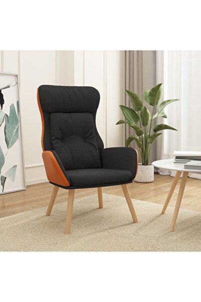 Concept Scaun de relaxare, negru, textil și PVC