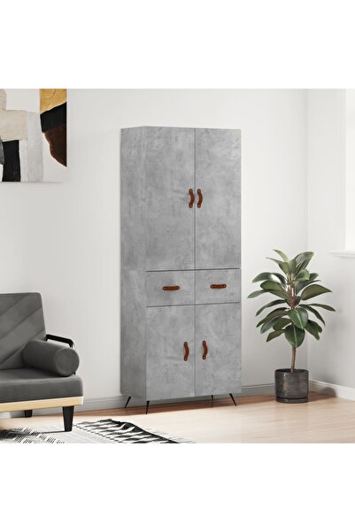 Concept Dulap înalt, gri beton, 69,5x34x180, lemn compozit