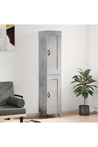 Concept Dulap înalt, gri beton, 34,5x34x180 cm, lemn prelucrat