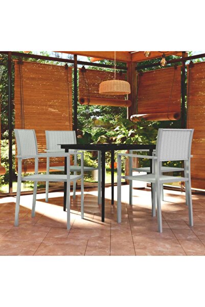 Concept Set mobilier pentru grădină, alb, 5 piese