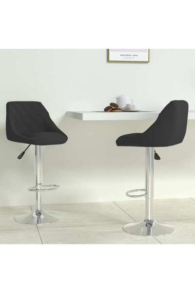 Concept Scaune de bar, 2 buc., negru, catifea