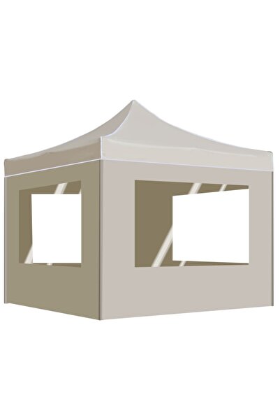 Concept Cort de petrecere pliabil cu pereți, crem, 3 x 3 m, aluminiu