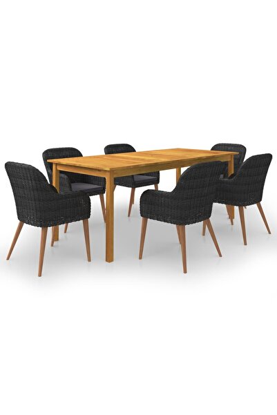Concept Set mobilier de grădină, 7 piese, negru