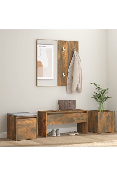 Concept Set de mobilier pentru hol, stejar fumuriu, lemn prelucrat