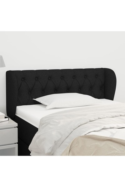 Concept Tăblie de pat cu aripioare negru 93x23x78/88 cm textil