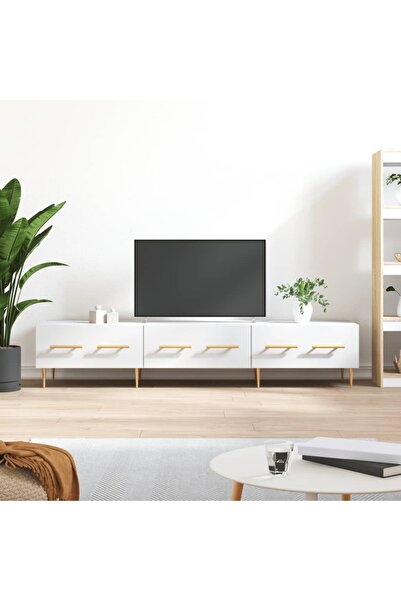 Concept Comodă TV, alb, 150x36x30 cm, lemn prelucrat
