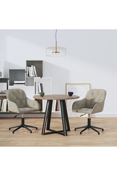 Concept Scaune rotative de bucătărie, 2 buc., gri deschis, catifea