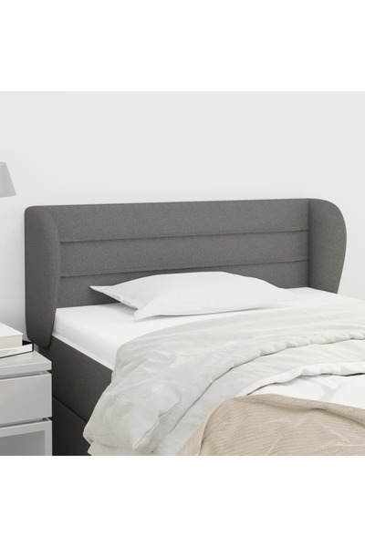 Concept Tăblie de pat cu aripioare gri închis 93x23x78/88 cm textil