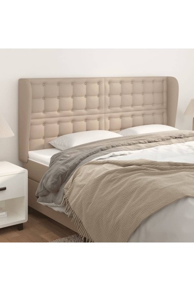Concept Tăblie pat cu aripioare cappuccino 183x23x118/128 cm piele