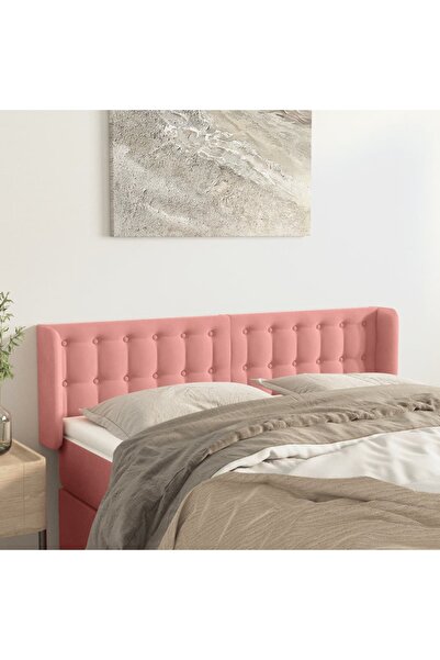 Concept Tăblie de pat cu aripioare roz 147x16x78/88 cm catifea