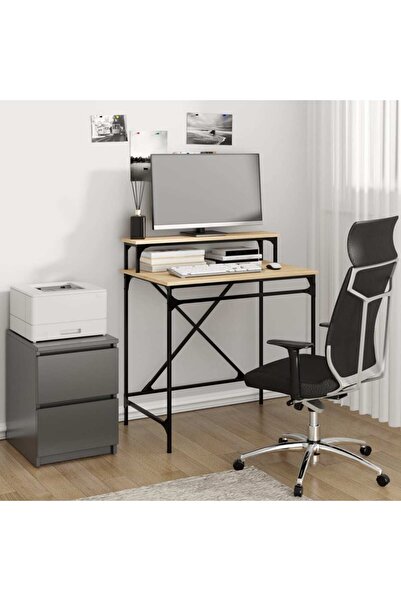 Concept Birou, stejar sonoma, 80x50x90 cm, lemn prelucrat și fier