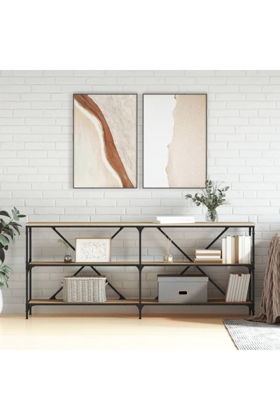 Concept Masă consolă stejar sonoma 180x30x75 cm lemn prelucrat și fier