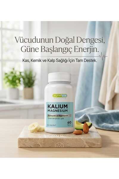 Nutrivita Nutrition Kalium Magnesium 60 Tablet Potasyum Magnezyum Çinko Demir...