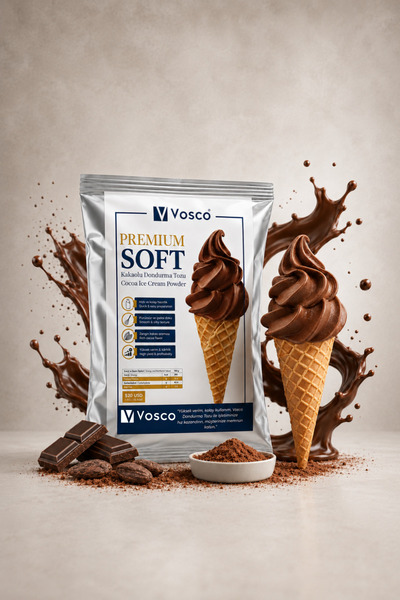 vosco Premium Soft Kakaolu Dondurma Tozu - Soft Dondurma Karışımı 750 g