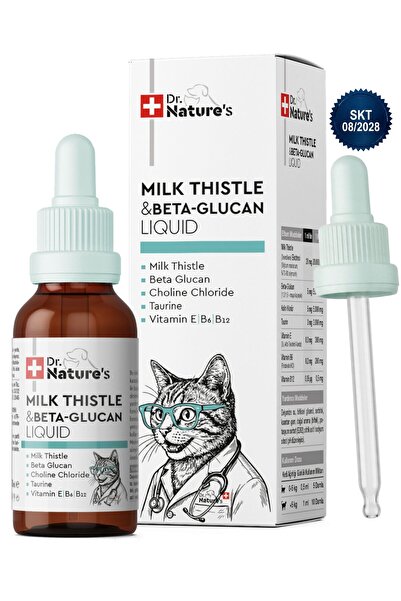 Dr. Nature's Kedi Milk Thistle (Devedikeni) Damla 50 ml – Silymarin ve Beta G...