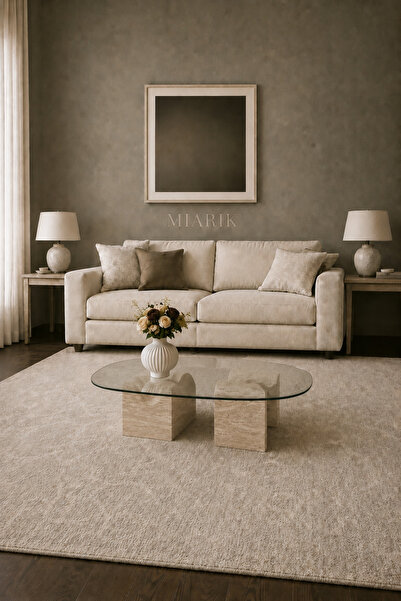 MIARIK DESIGN Vivas - Asimetrik Ayak Camlı Orta Sehpa