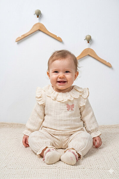 PİETRA BABY KİDS طقم مكون من قطعتين للأطفال والبنات مصنوع من قماش الموسلين ال...