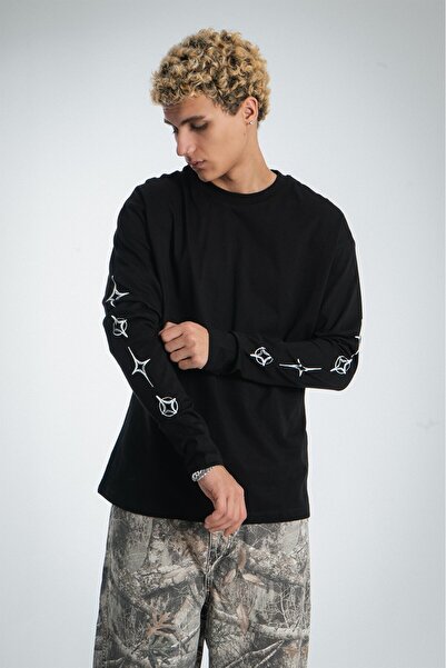 UKHWD SUPPLY Tricou cu mânecă lungă pentru bărbați Y2K Stars UK1306SYBY