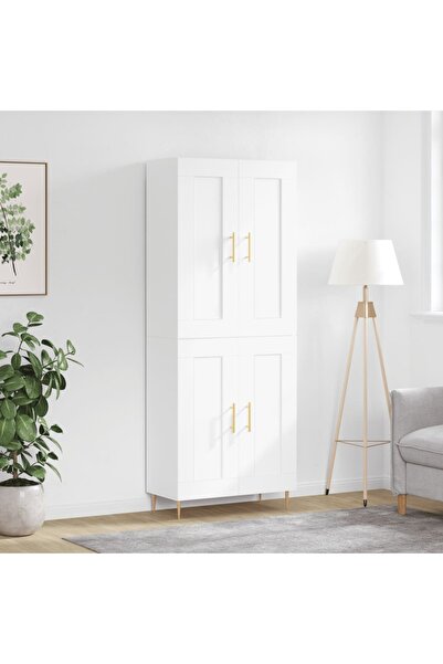 Concept Dulap înalt, alb, 69,5x34x180 cm, lemn compozit