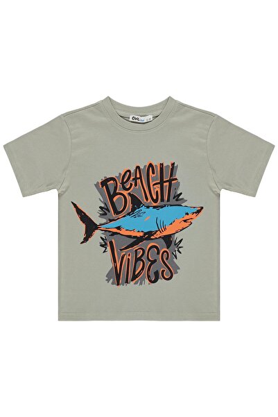 Civil Boys Μπλουζάκι με στάμπα BEACH VIBES για 2-5 ετών - Γκρι 4-5 ετών