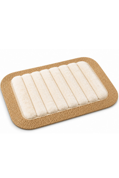 OEM Premium Bath Mat with Natural Jute Edge, Non-Slip and Absorbent, 60 x 80 ...
