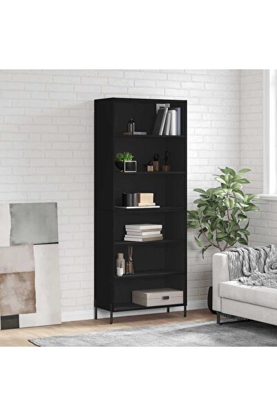 Concept Dulap înalt, negru, 69,5x32,5x180 cm, lemn compozit